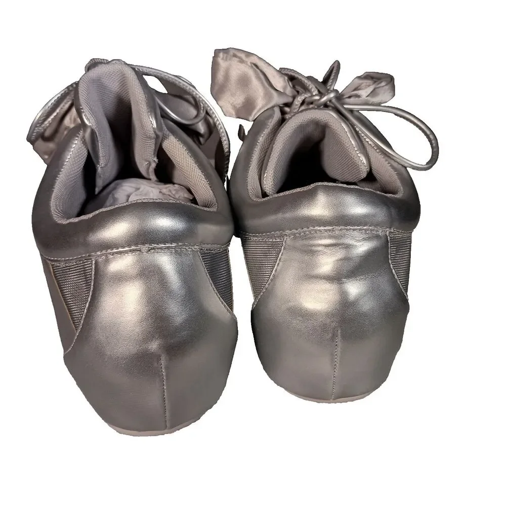 JW PEI Flavia Ballerina Sneakers Silver Metallic Women’s 9 Low Top Shoes